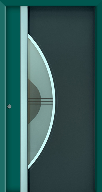 Porte d'entrée multipoints bicolor vitrée personnalisée 